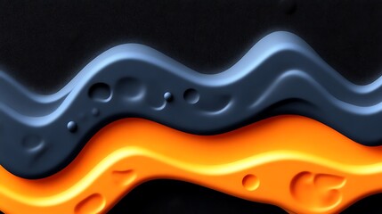 Abstract Wavy Orange and Blue Design