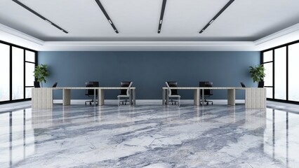 3d office minimalist room with elegant design interior
