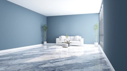 office minimalist lobby waiting room for company wall logo mockup 3d render 