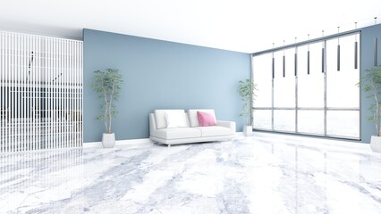 office minimalist lobby waiting room for company wall logo mockup