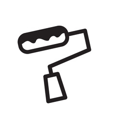 Paint roller colored icon set
