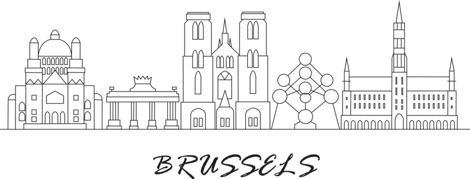 Brussels City Line Draw Simple Minimalist 