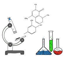 Chemical formula with practical tools and materials