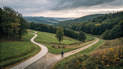 The Road Less Traveled: A Pivotal Moment in Life's Journey, Emphasizing Choices and Adventures