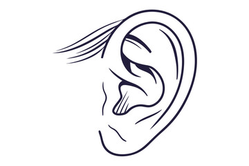 Minimalist Ear Line Art Illustration- Perfect for Logos and Branding