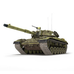 Realistic 3D rendering of a military tank