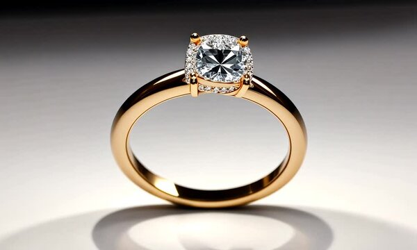A beautifully crafted rose gold engagement ring featuring a sparkling diamond.