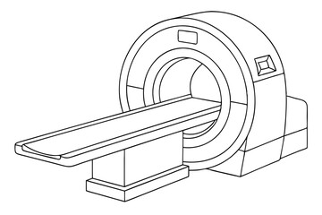 Vector Illustration of MRI Machine in Bold Line Art