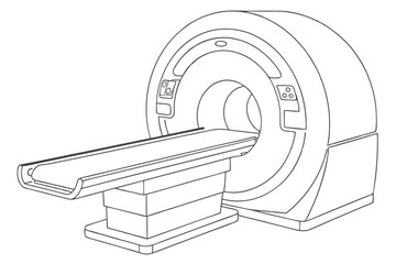 Vector Illustration of MRI Machine in Bold Line Art
