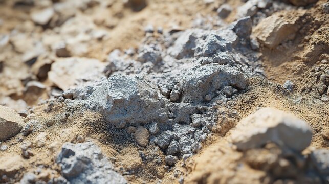 Close-up of Construction Materials Like Cement and Sand Mix