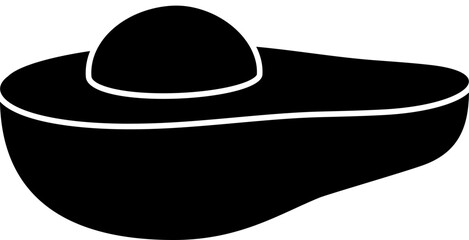 Cut half avocado black silhouette.
Simple shape avocado icon.
Transparent background.
