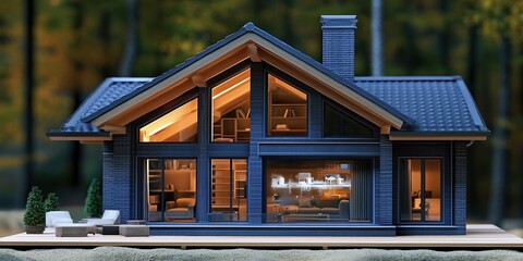 Fototapeta premium Architects are creating a simulation model of a building. This allows them to analyze the infrastructure, plumbing, electricity, and interior decoration