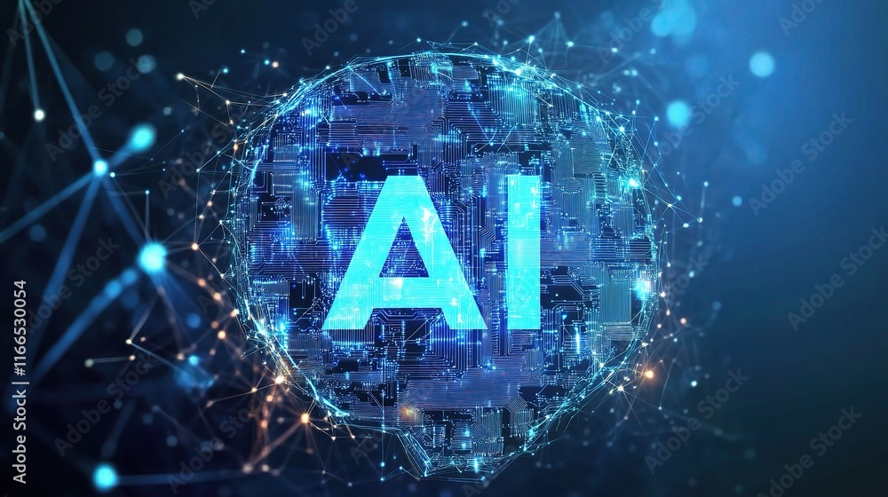 Poster dynamic conceptual background of artificial intelligence and technology