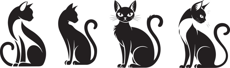 Cute and Playful Cat Cartoon Illustration Set