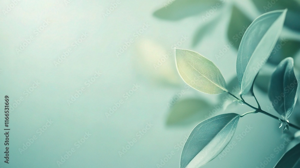 Aufkleber soft green abstract gradient background with natural elements