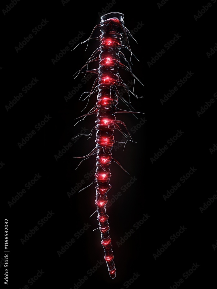 Poster exploration of bioluminescent structures in dark environments abstract art science conceptual view