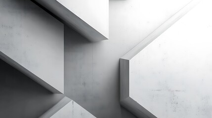 Obraz premium Abstract White Geometric Shapes Concrete Background