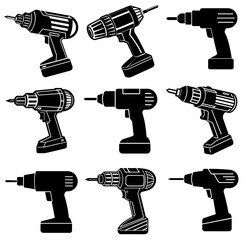 Drill silhouette vector illustration