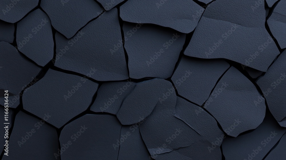 Poster dark, textured surface with cracked patterns and shadows.