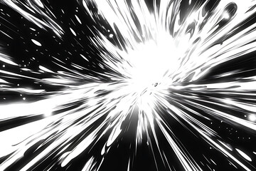 A dynamic burst of light and energy, creating a sense of movement and explosion.