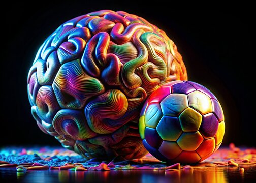 Macro Shot: Soccer Player Brain Data Visualization, Cognitive Load Analysis, Sports Science