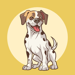 Cute boxer dog cartoon chibi vector illustration
