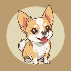 Cute chihuahua dog cartoon chibi vector illustration