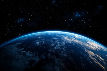 Stunning View of Earth from Space with Starry Sky