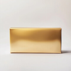 luxury Gold mettalize Rectangle Paper Box mock up standing on white background