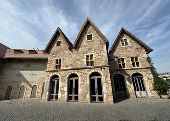 A vibrant snapshot of Riverland Dubai, where charming cobblestone streets, picturesque bridges, and scenic waterways transport you to a world of timeless charm. Lush greenery and European-style.