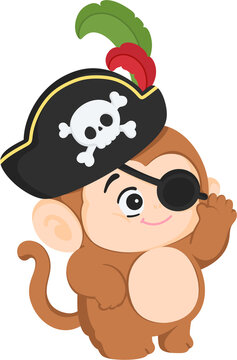 illustration pirate monkey