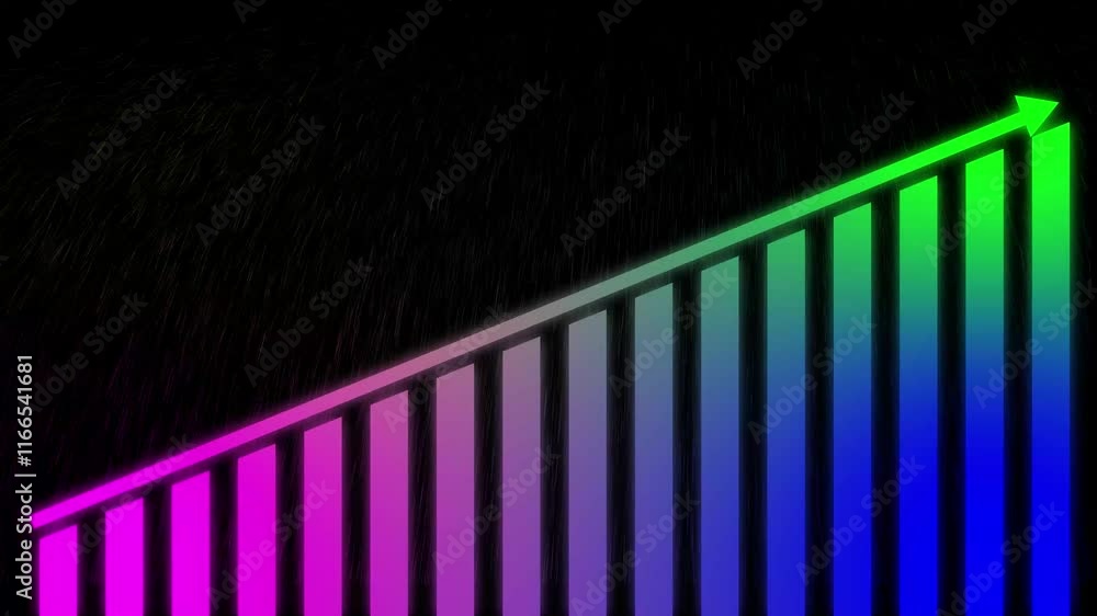 Poster animated business graph icon with stock market stockholder success technology trade up vector abstra