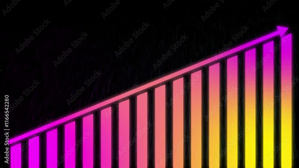 Poster animated business graph icon with stock market stockholder success technology trade up vector abstra