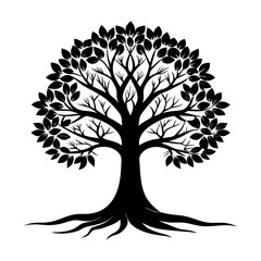 vector with family tree silhouette