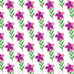 seamless pattern with pink flowers