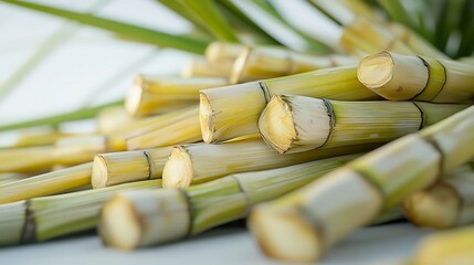 A perfect bamboo shoot on a white background