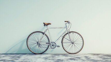 Naklejka premium Bicycle against wall urban space photography minimalist design