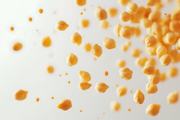 A perfect shot of chickpeas on a white background