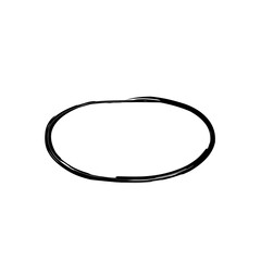 Hand drawn black abstract ovals and circles . Ellipses in black pencil doodle style. Round freehand shapes  emphasis highlights. Circle frame 