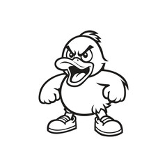 Angry duck mascot template