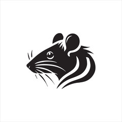 black and white image of a rat