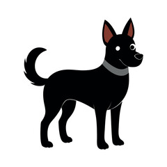 black dog isolated on white, dog vector illustration, animal vector art, dog silhouette, dog vector icon, dog