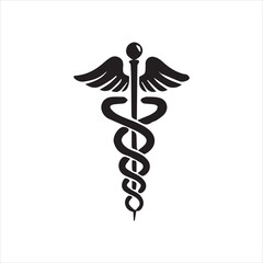 caduceus medical symbol on white