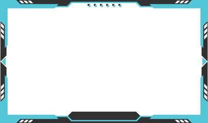 Fototapeta premium Twitch Overlay blue and black frame