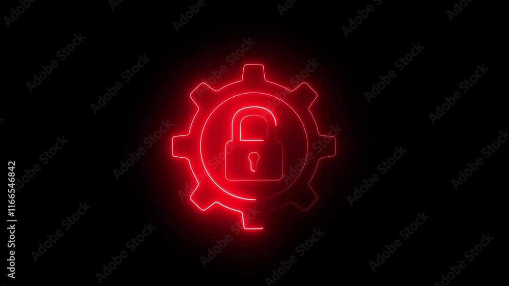 Poster technology setting icon technical concept and networking concept. neon line gear and networking blac