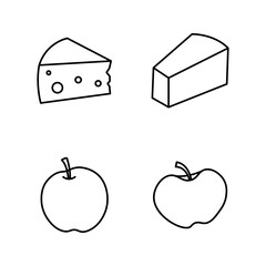 cheese block and slice illustration for culinary and food product concepts
