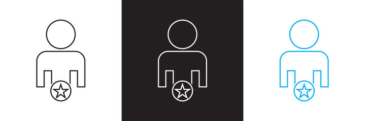 Influencer vector icon set.    outlined style.  isolated on white and black background. vector illustration. EPS 10