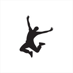silhouette of jumping person