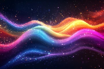 Fototapeta premium Multicolored Shining Flow Concept Design, Generative AI