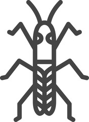 線画ミニ昆虫の単品アイコン　アメンボ